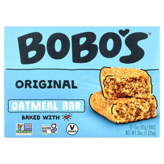 Bobo's Original Oatmeal Bars, Gluten-Free, Vegan, 12 Count (3 oz Each) - Image 1