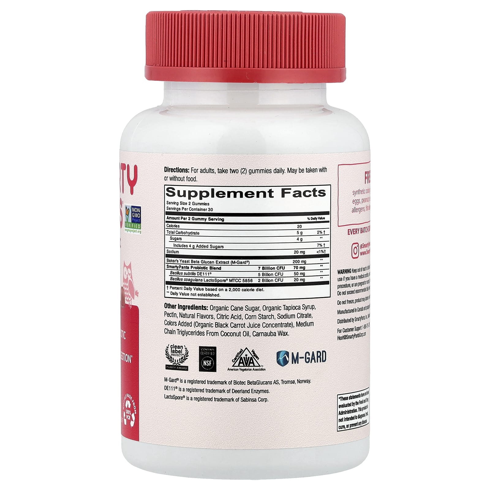 SmartyPants, Adult Prebiotic and Probiotic, Strawberry Creme, 60 Gummies - Image 2