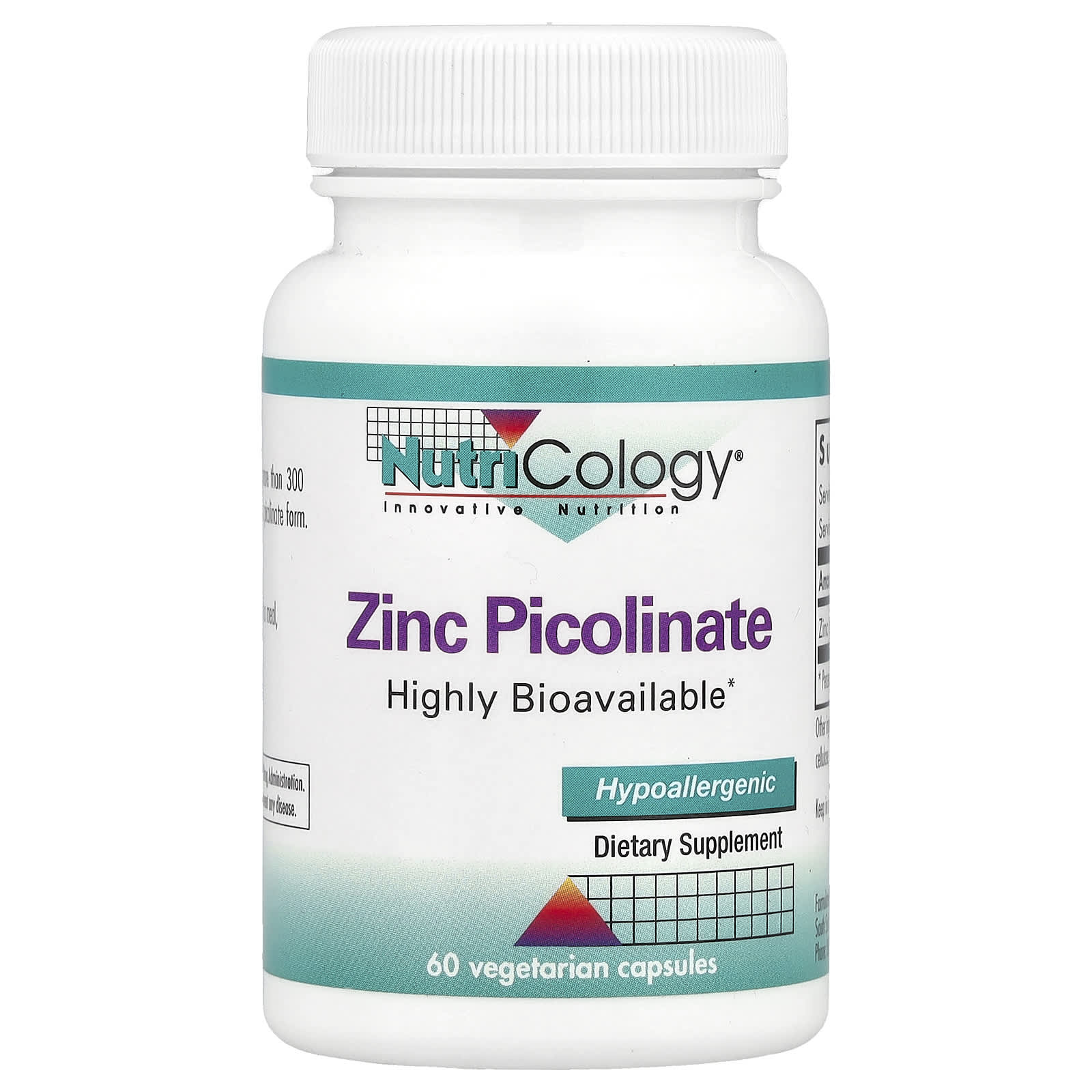 Nutricology, Zinc Picolinate, 25 mg , 60 Vegetarian Capsules - Image 1