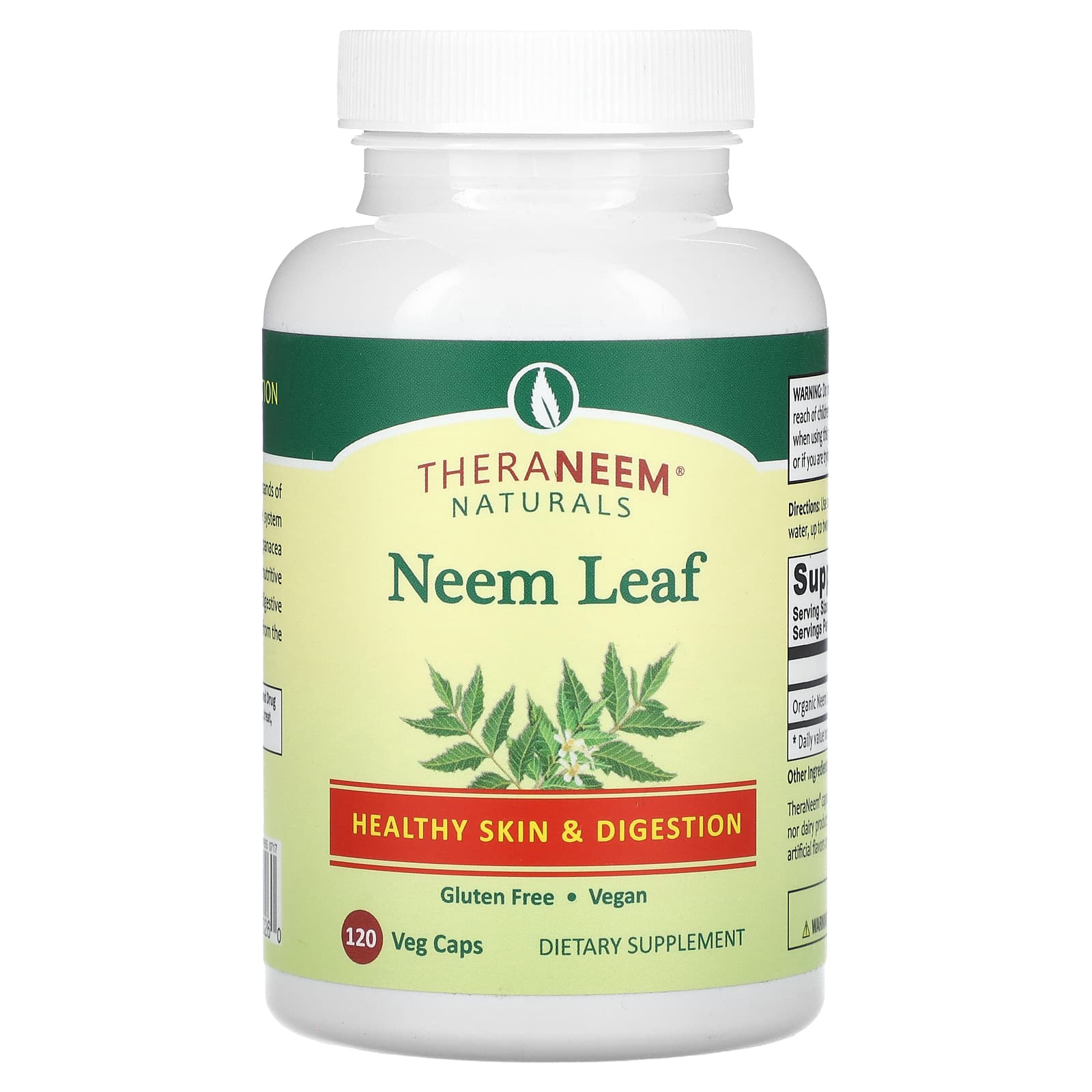 Organix South, TheraNeem Naturals, Neem Leaf, 480 mg, 120 Veg Caps - Image 1