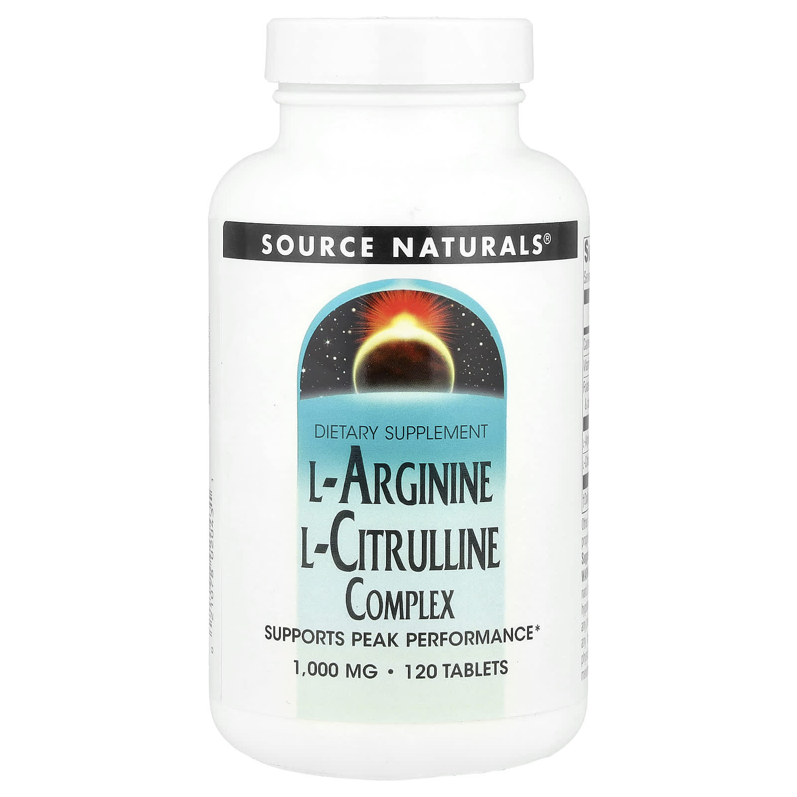 Source Naturals, L-Arginine L-Citrulline Complex, 120 Tablets - Image 1