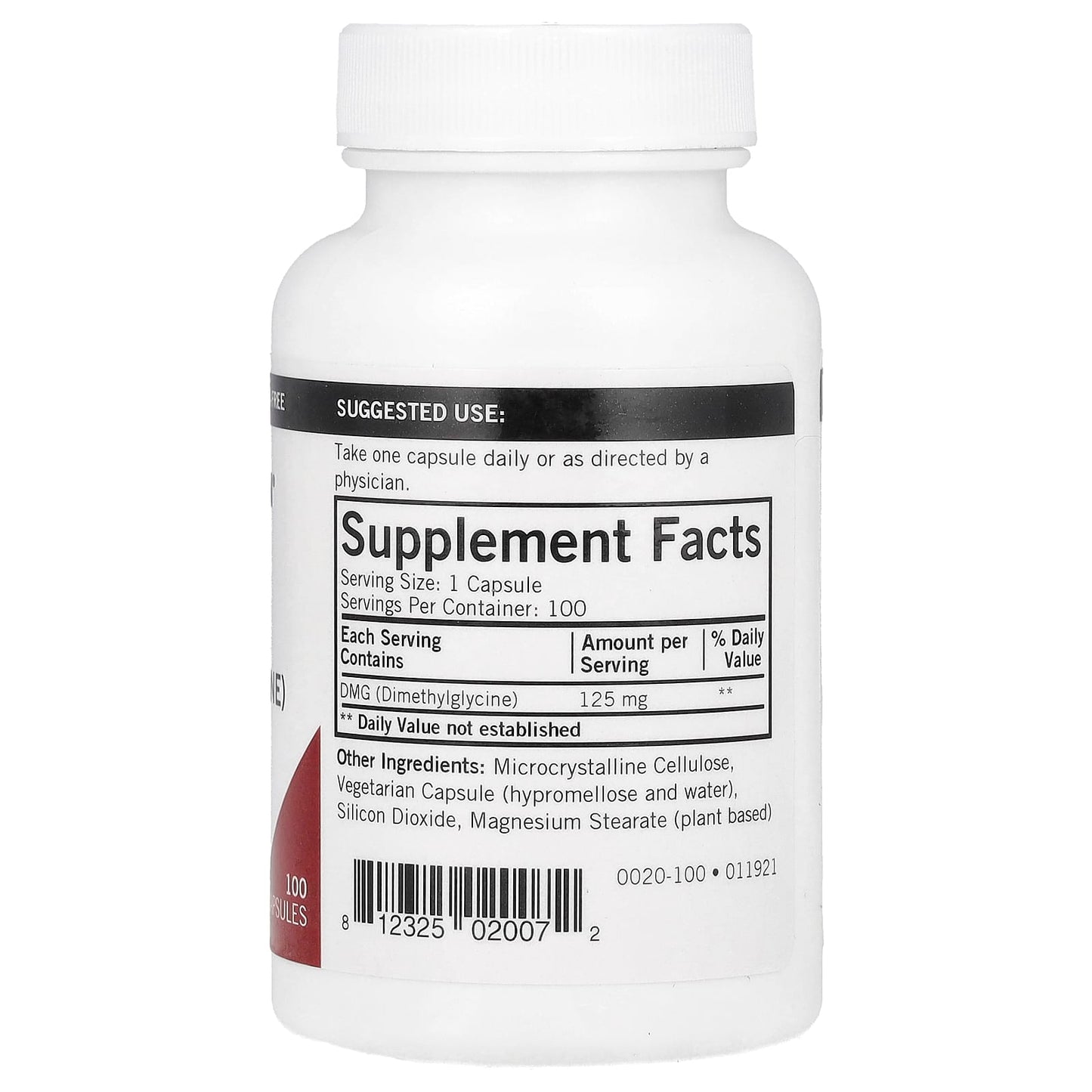 Kirkman Labs, DMG (Dimethylglycine), 125 mg, 100 Capsules - Image 2