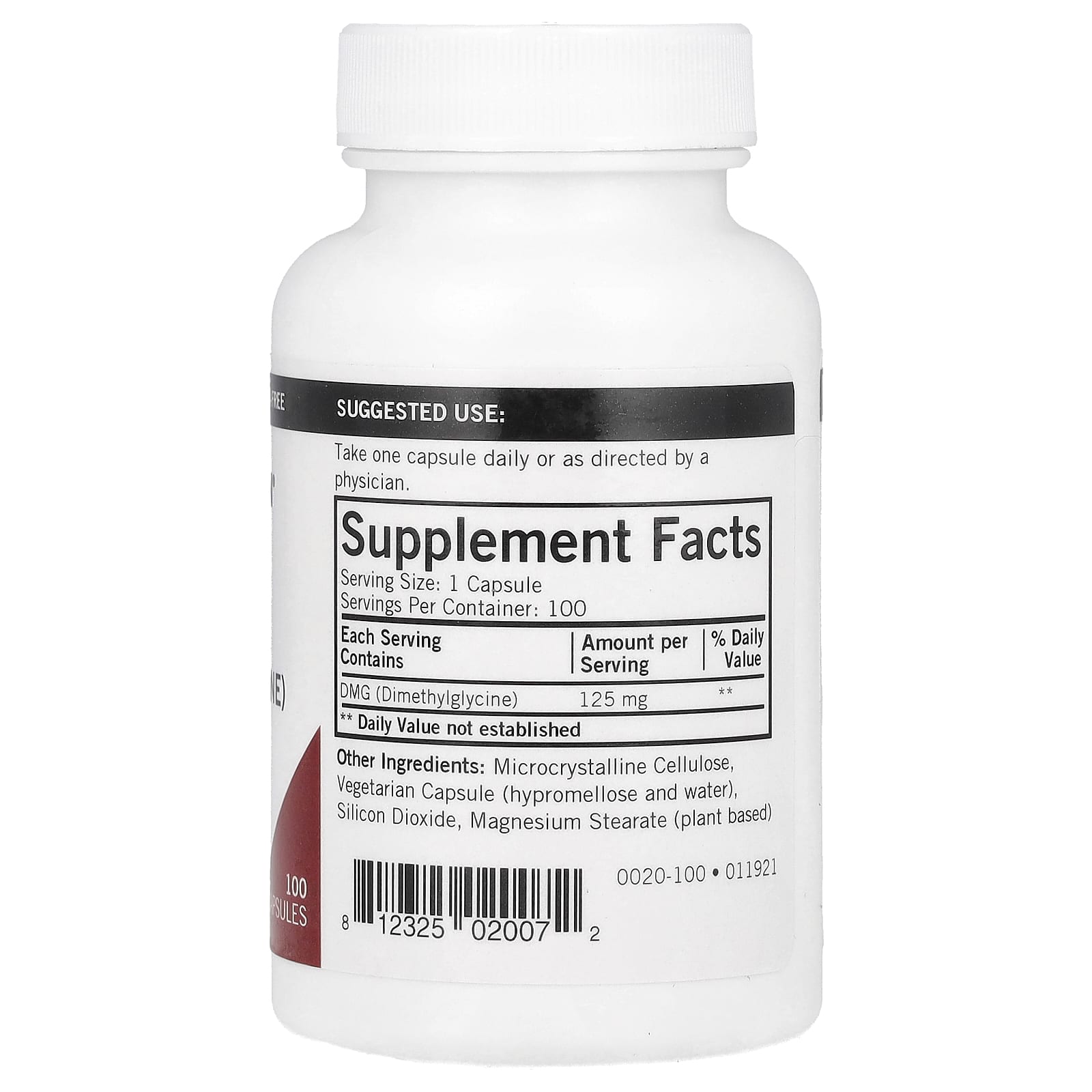 Kirkman Labs, DMG (Dimethylglycine), 125 mg, 100 Capsules - Image 2