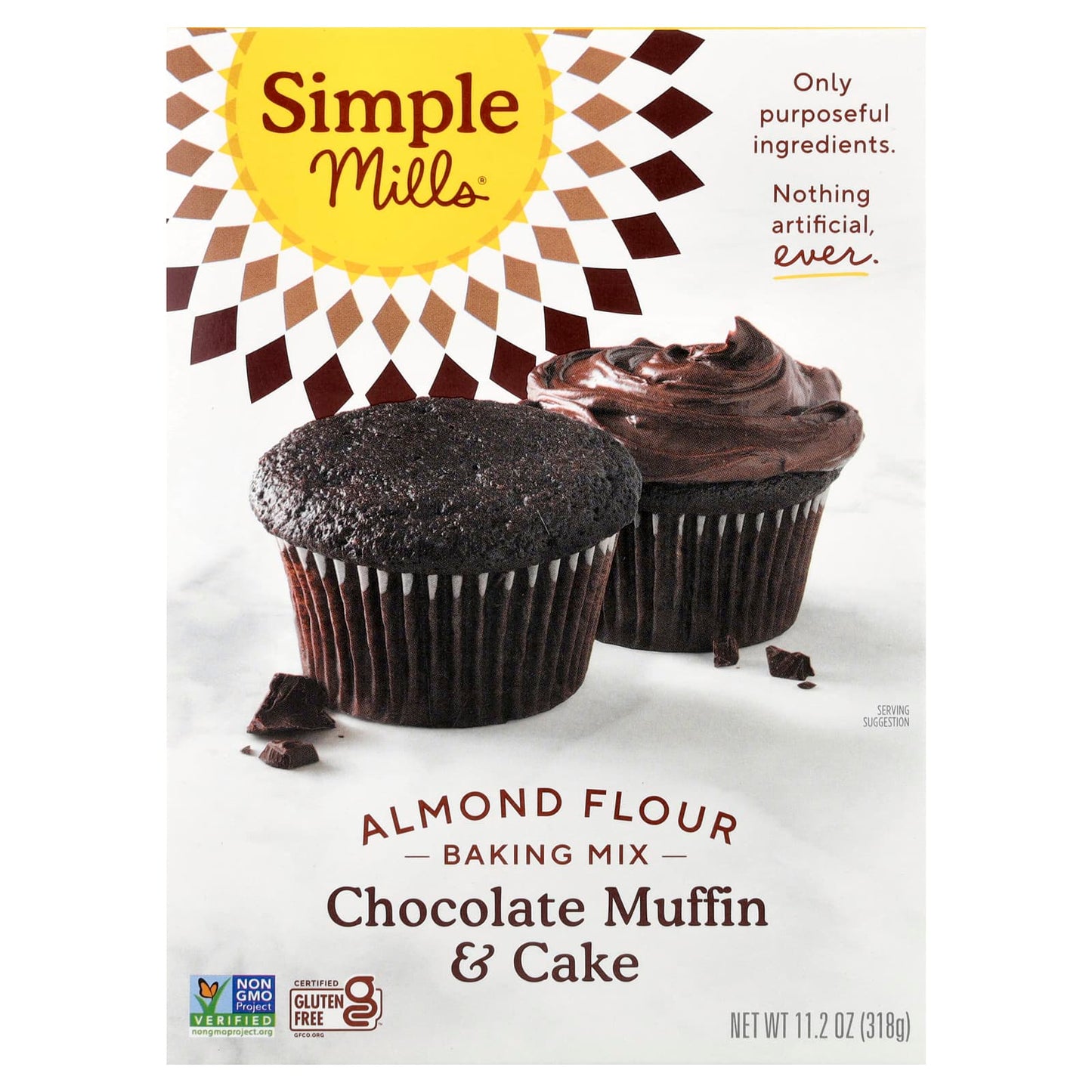 Simple Mills, Almond Flour Baking Mix, Chocolate Muffin & Cake, 11.2 oz (318 g) - Image 1
