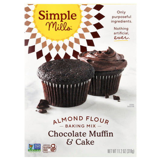 Simple Mills, Almond Flour Baking Mix, Chocolate Muffin & Cake, 11.2 oz (318 g) - Image 1