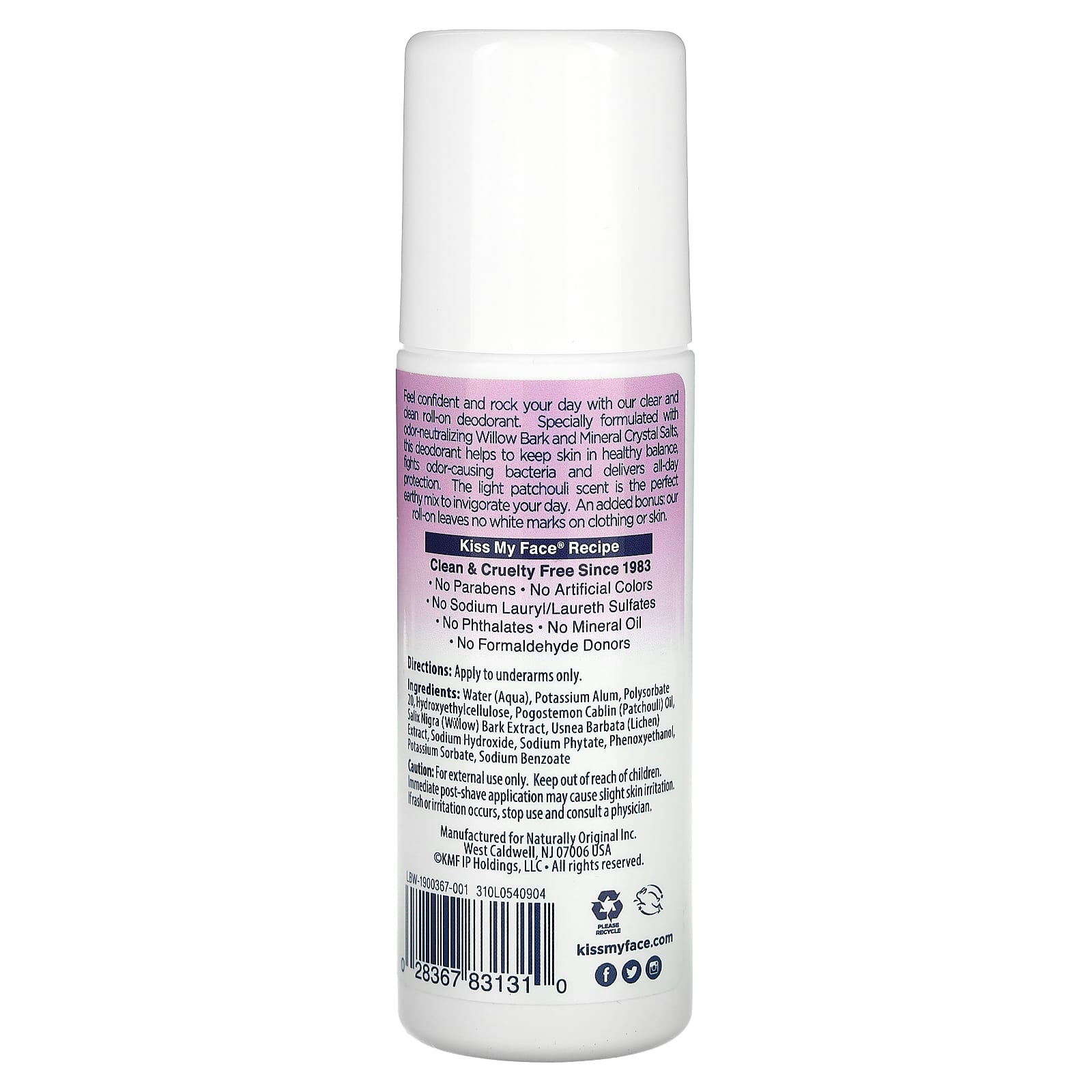 Kiss My Face, Liquid Rock Roll-On Deodorant, Patchouli, 3 fl oz (88 ml) - Image 2