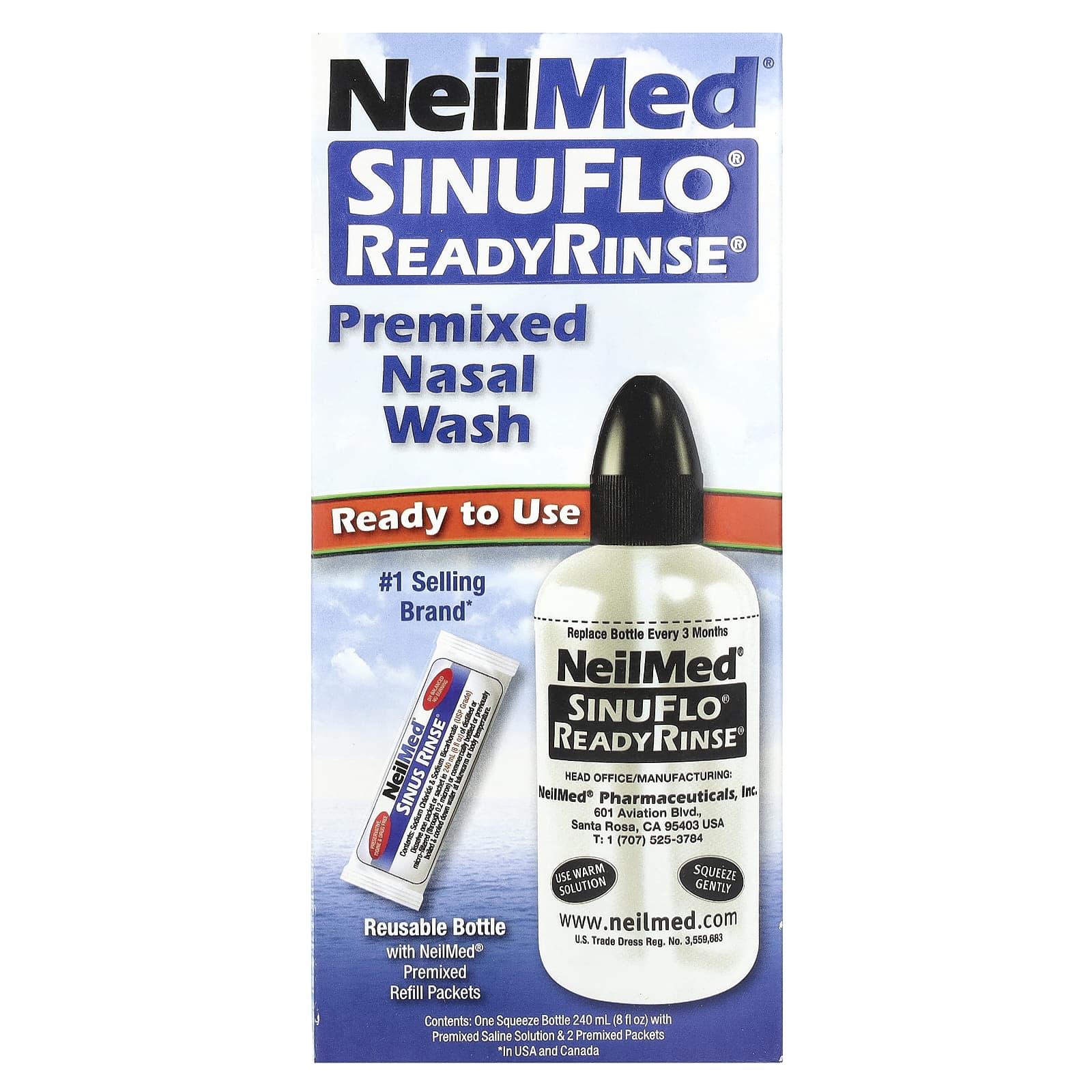 NeilMed, SinuFlo® ReadyRinse®, Premixed Nasal Wash, 2 Piece Kit - Image 1