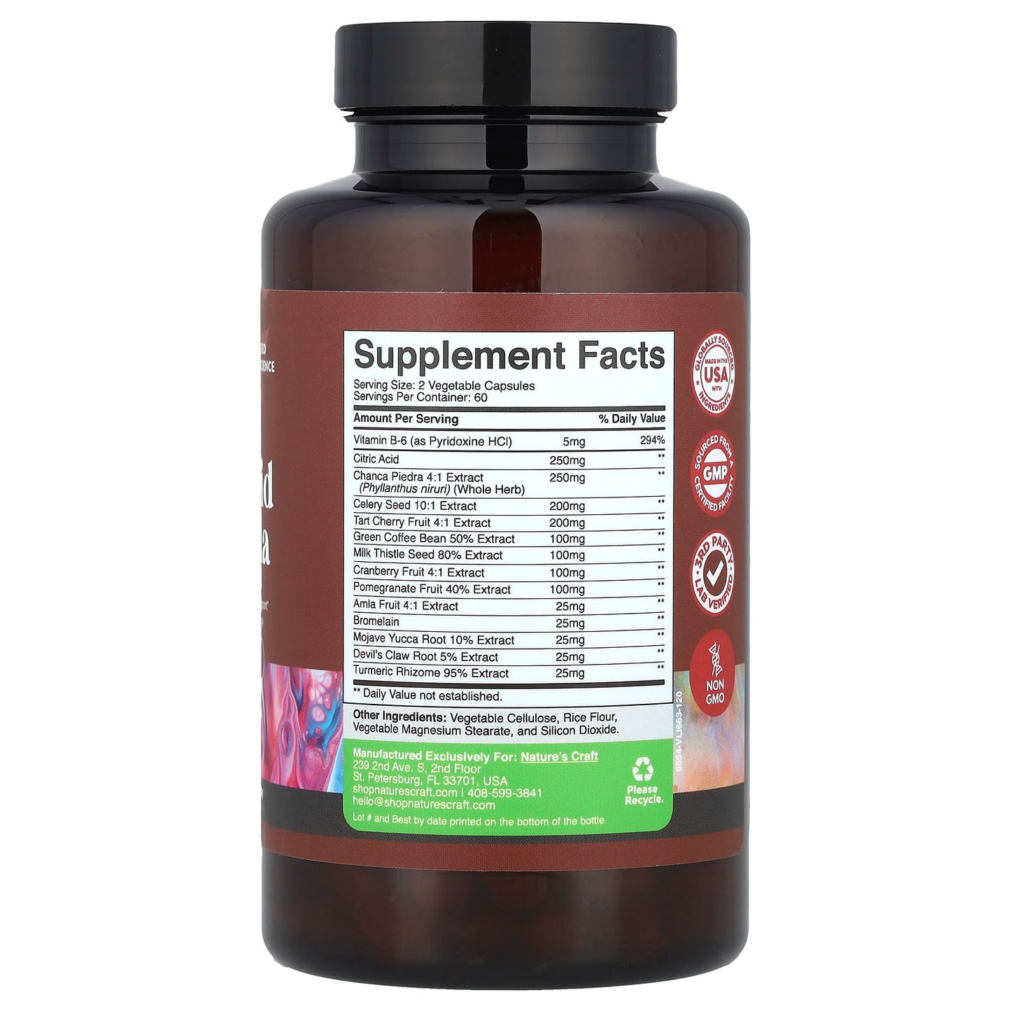 Nature's Craft, Uric Acid Formula, 120 Capsules - Image 2