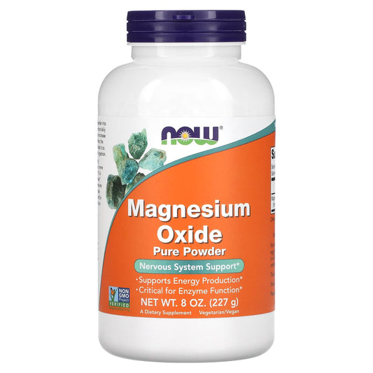 NOW Foods, Magnesium Oxide Pure Powder, 8 oz (227 g) - Image 1