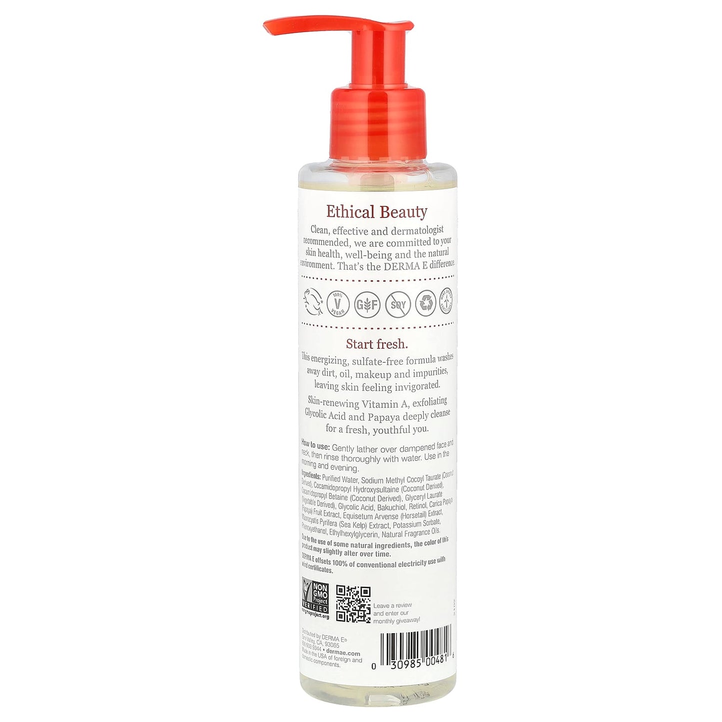 DERMA E Anti-Wrinkle Cleanser, Vegan, Cruelty-Free, 6 oz - Image 2
