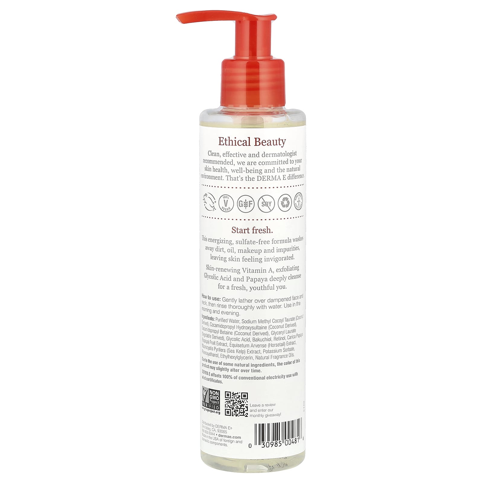 DERMA E Anti-Wrinkle Cleanser, Vegan, Cruelty-Free, 6 oz - Image 2