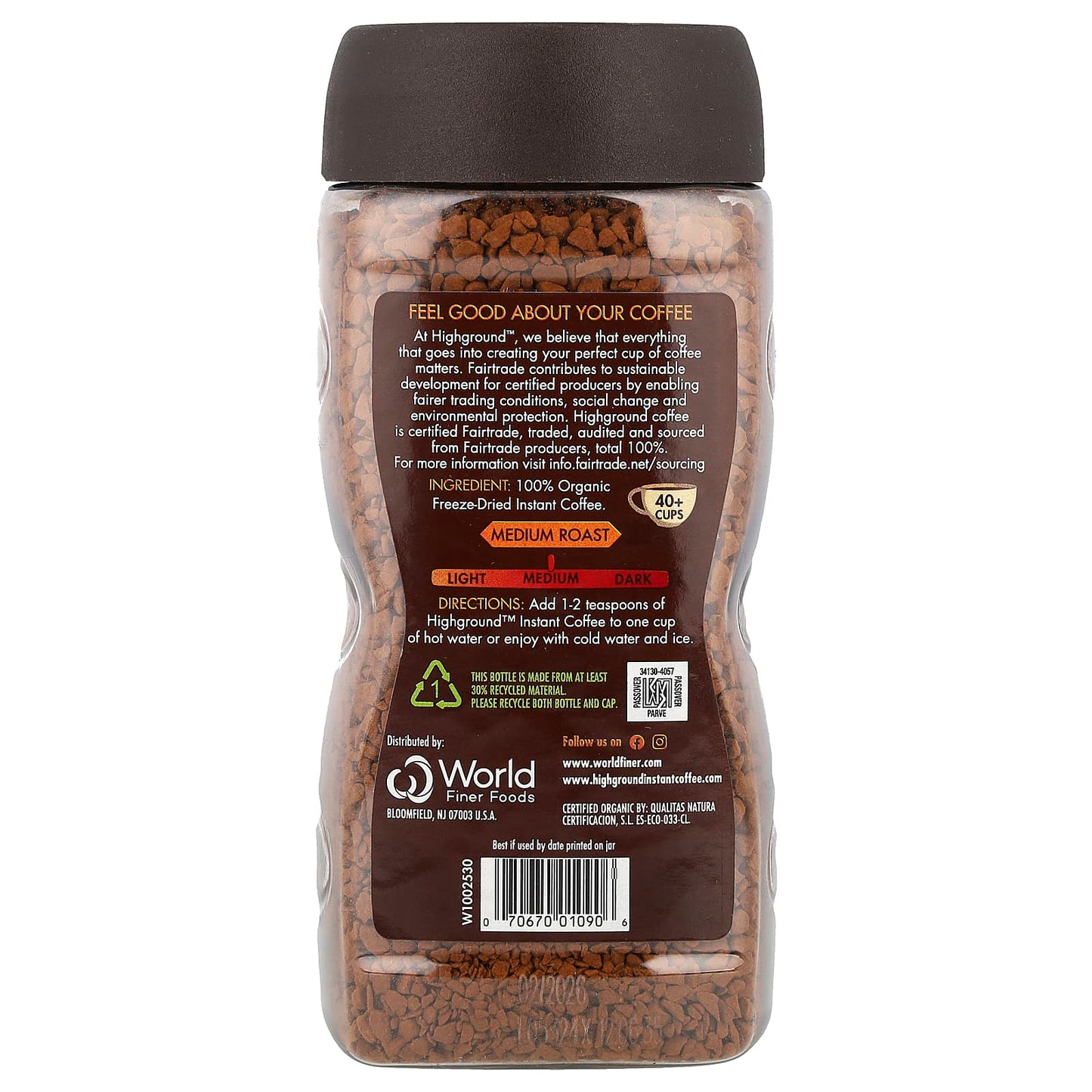 Fairtrade Organic Instant Coffee, Medium Roast by Highground Coffee - Image 2