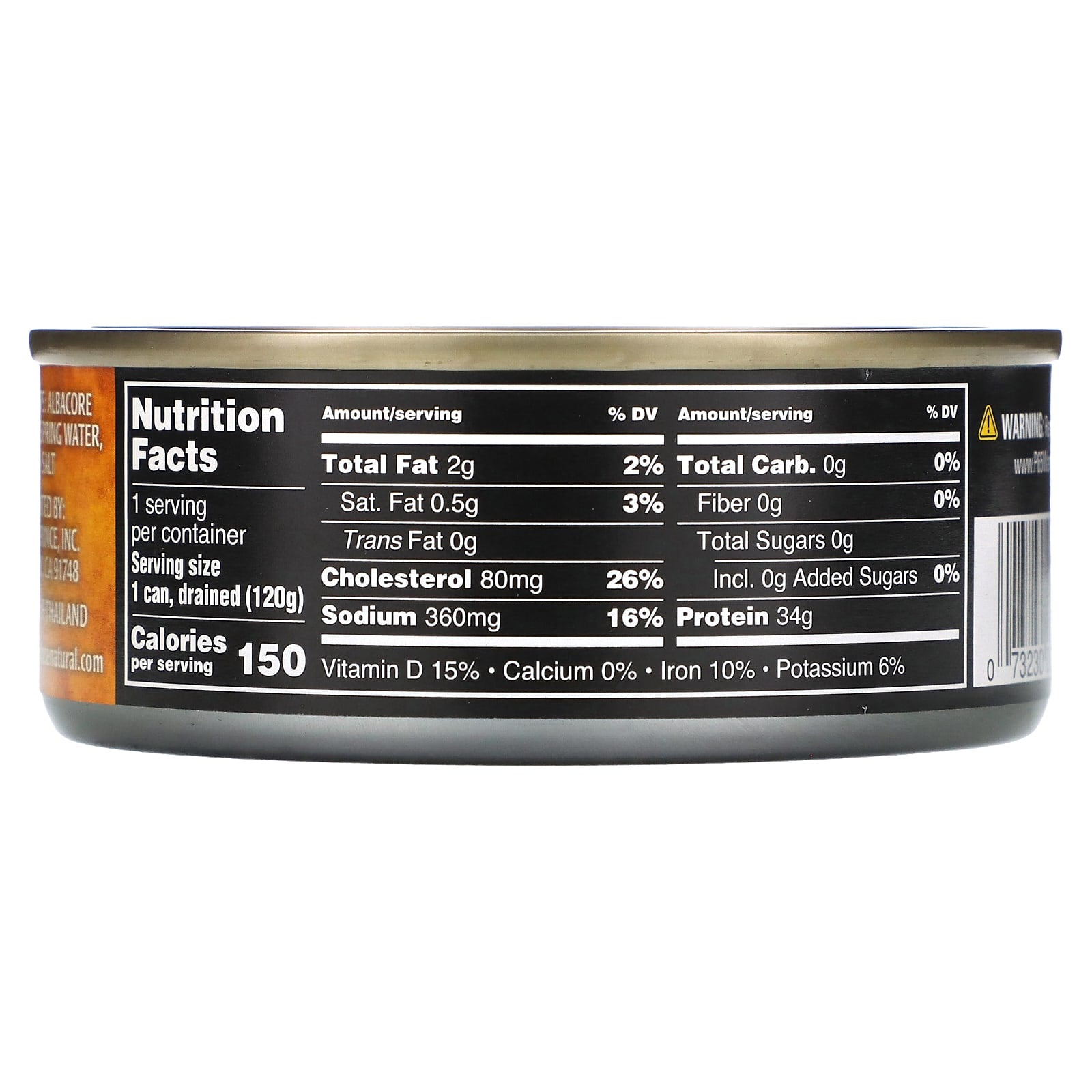 Crown Prince Natural, Albacore Tuna, Solid White, In Spring Water, 5 oz (142 g)