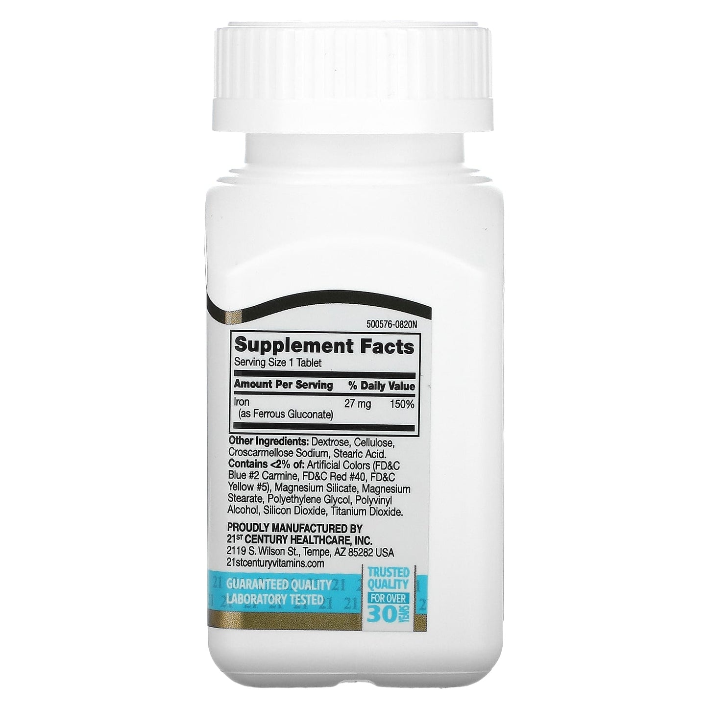 21st Century High-Potency Iron Supplement - 110 Tablets - Image 2