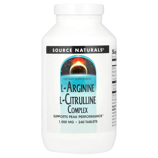 Source Naturals, L-Arginine L-Citrulline Complex, 1,000 mg, 240 Tablets - Image 1