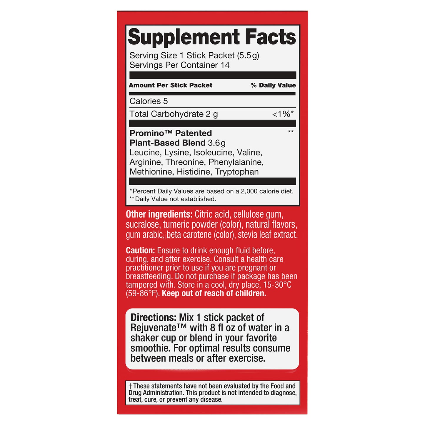 Rejuvenate Muscle Activator™, Drink Mix, Citrus Blast, 14 Stick Packets, 0.19 oz (5.5 g) Each - Image 2