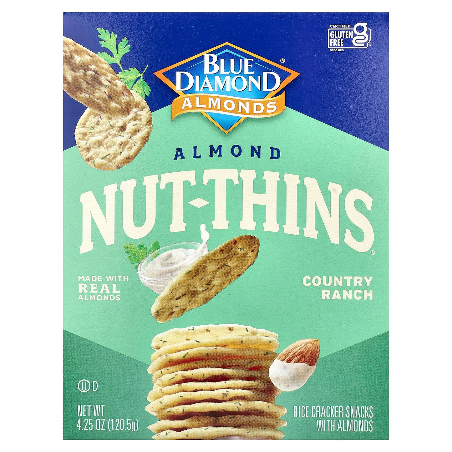 Blue Diamond Almond Nut-Thins, Country Ranch Flavor, Gluten-Free Snacks - Image 1