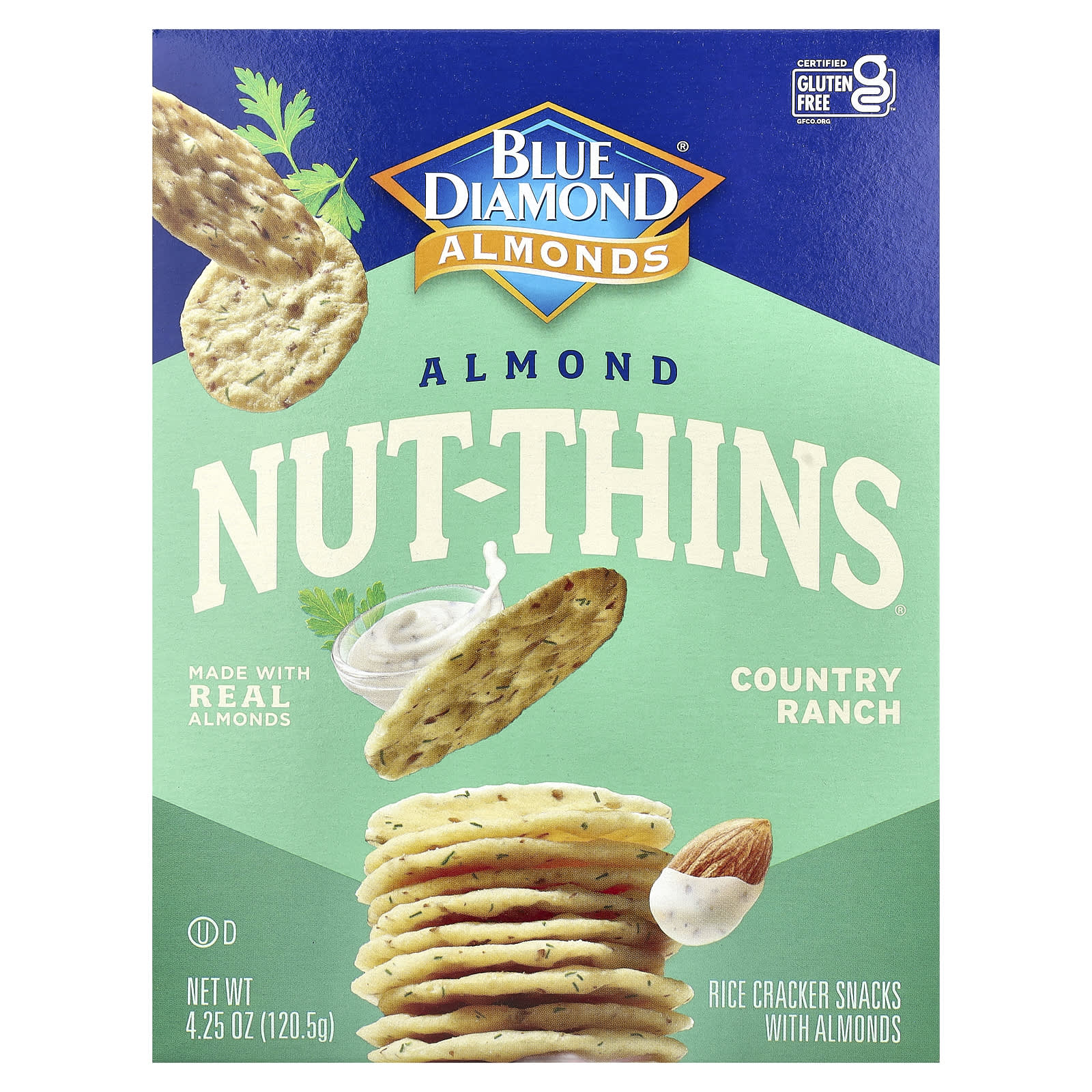 Blue Diamond Almond Nut-Thins, Country Ranch Flavor, Gluten-Free Snacks - Image 1