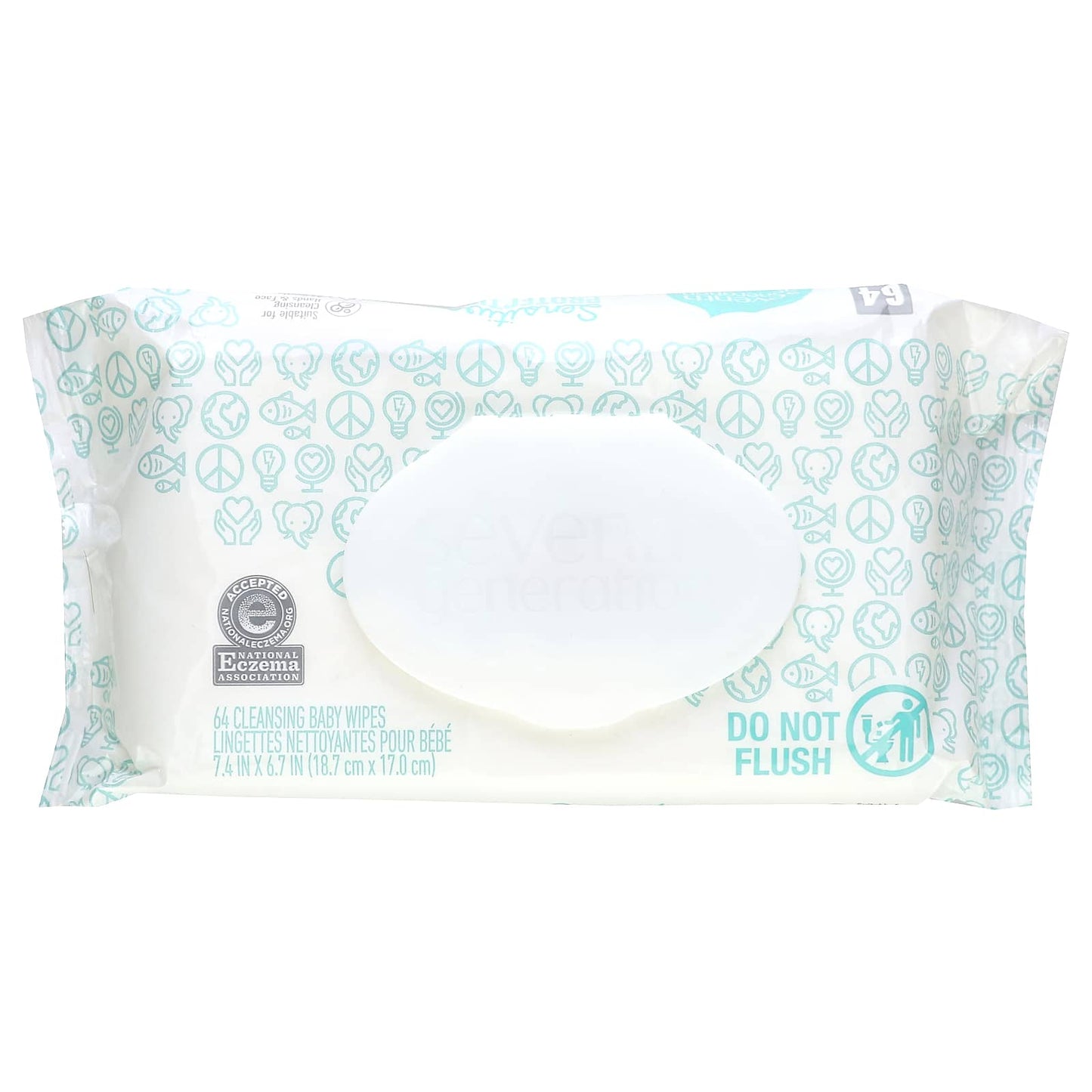 Seventh Generation, Sensitive Protection Cleansing Baby Wipes, 64 Wipes - Image 1