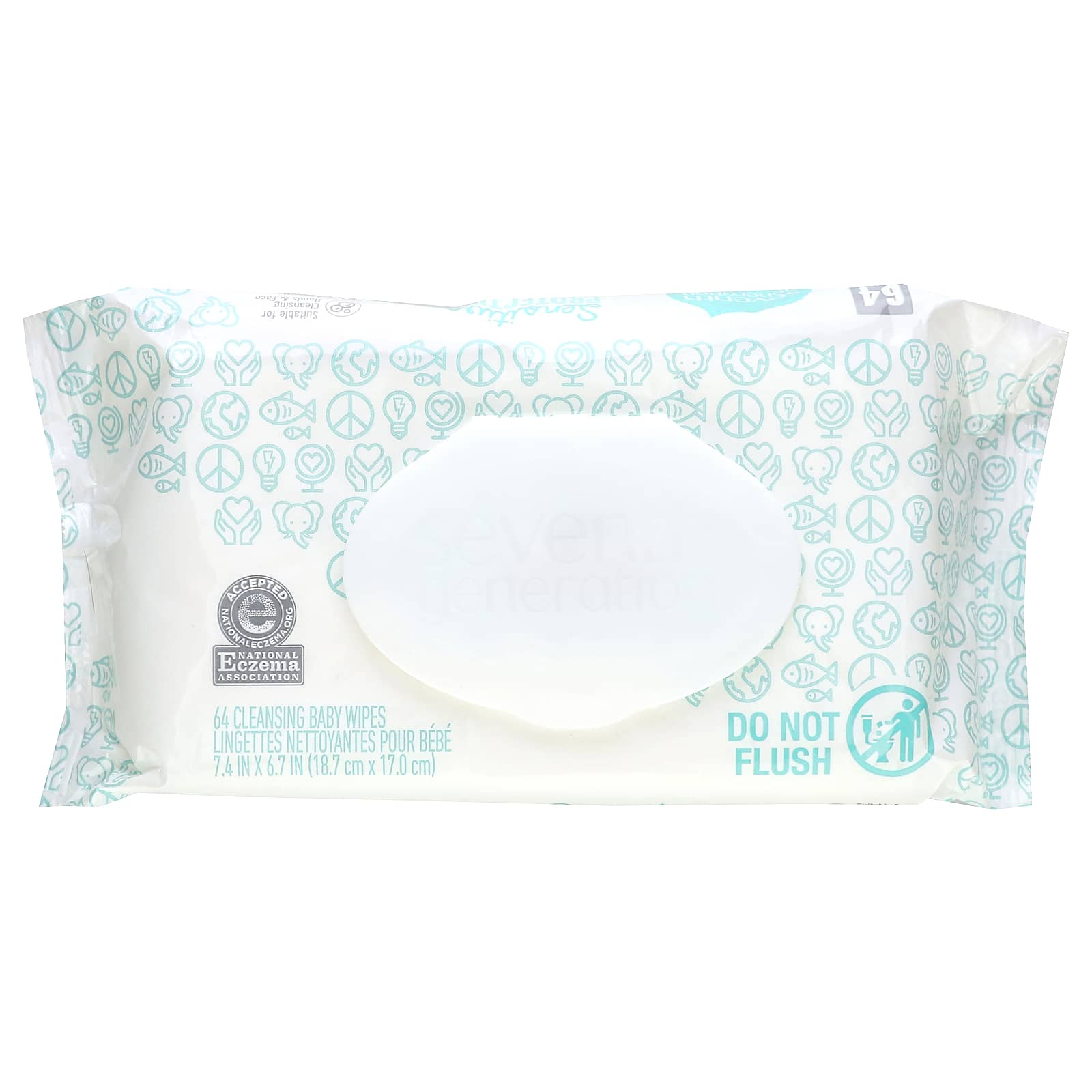 Seventh Generation, Sensitive Protection Cleansing Baby Wipes, 64 Wipes - Image 1