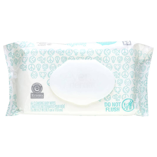 Seventh Generation, Sensitive Protection Cleansing Baby Wipes, 64 Wipes - Image 1