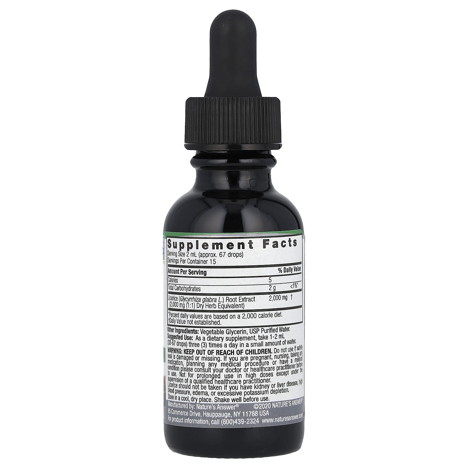 Nature's Answer, Licorice Root Fluid Extract, Alcohol-Free, 2,000 mg, 1 fl oz (30 ml) - Image 2