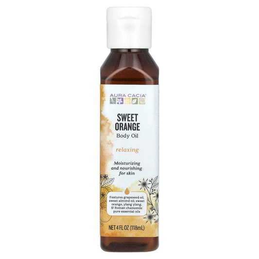 Aura Cacia Sweet Orange Body Oil for Relaxation and Moisturizing - Image 1