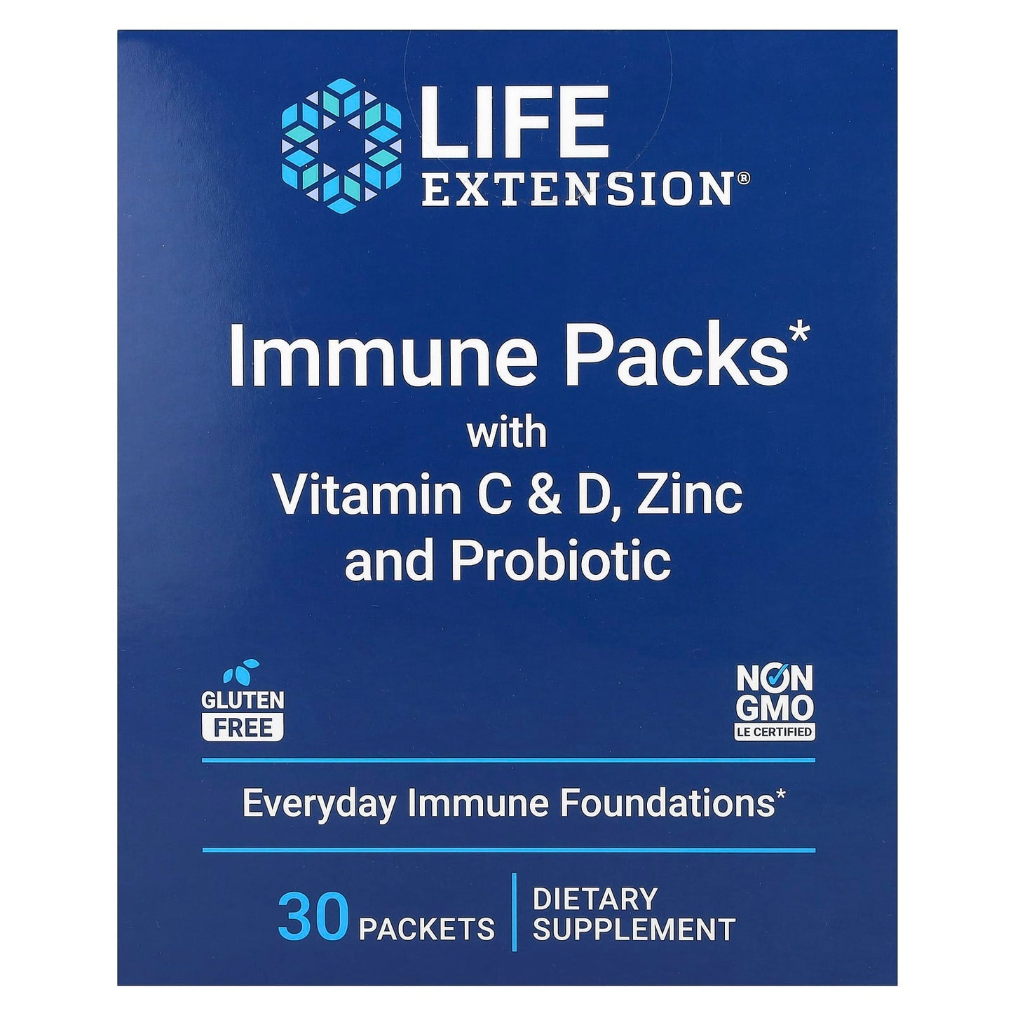 Life Extension, Immune Packs with Vitamin C & D, Zinc and Probiotic, 30 Packets - Image 1