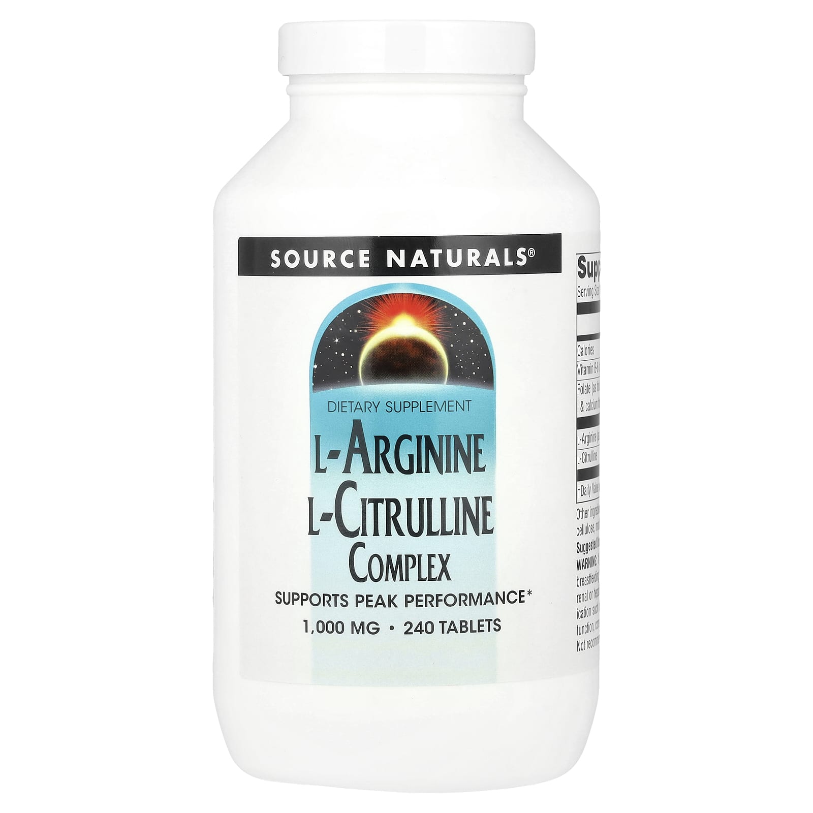 Source Naturals, L-Arginine L-Citrulline Complex, 1,000 mg, 240 Tablets - Image 1