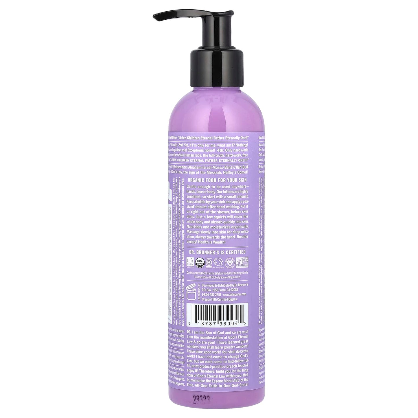 Organic Lavender Coconut Hand & Body Lotion by Dr. Bronner's 8 fl oz - Image 2