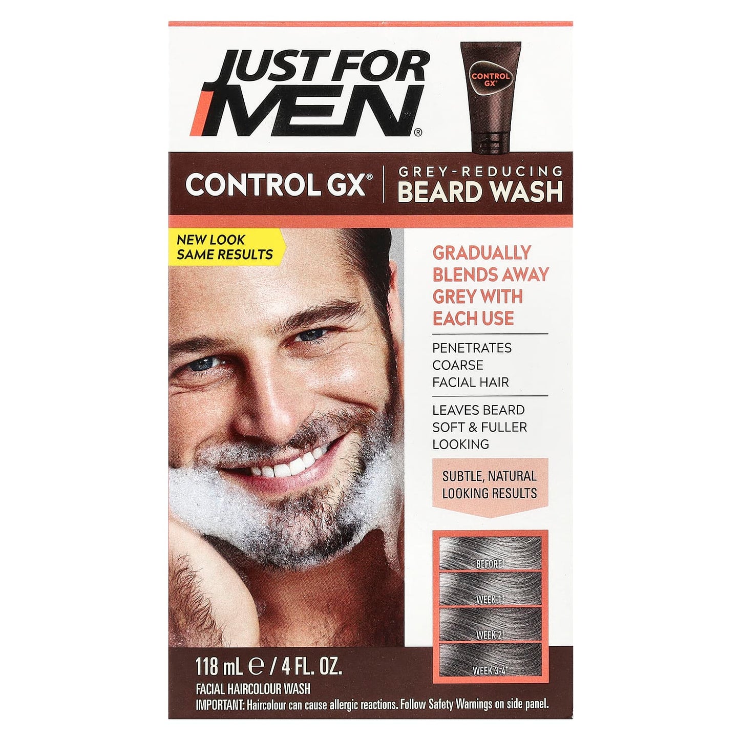 Just for Men Control GX Grey-Reducing Beard Wash, 4 fl oz - Image 2