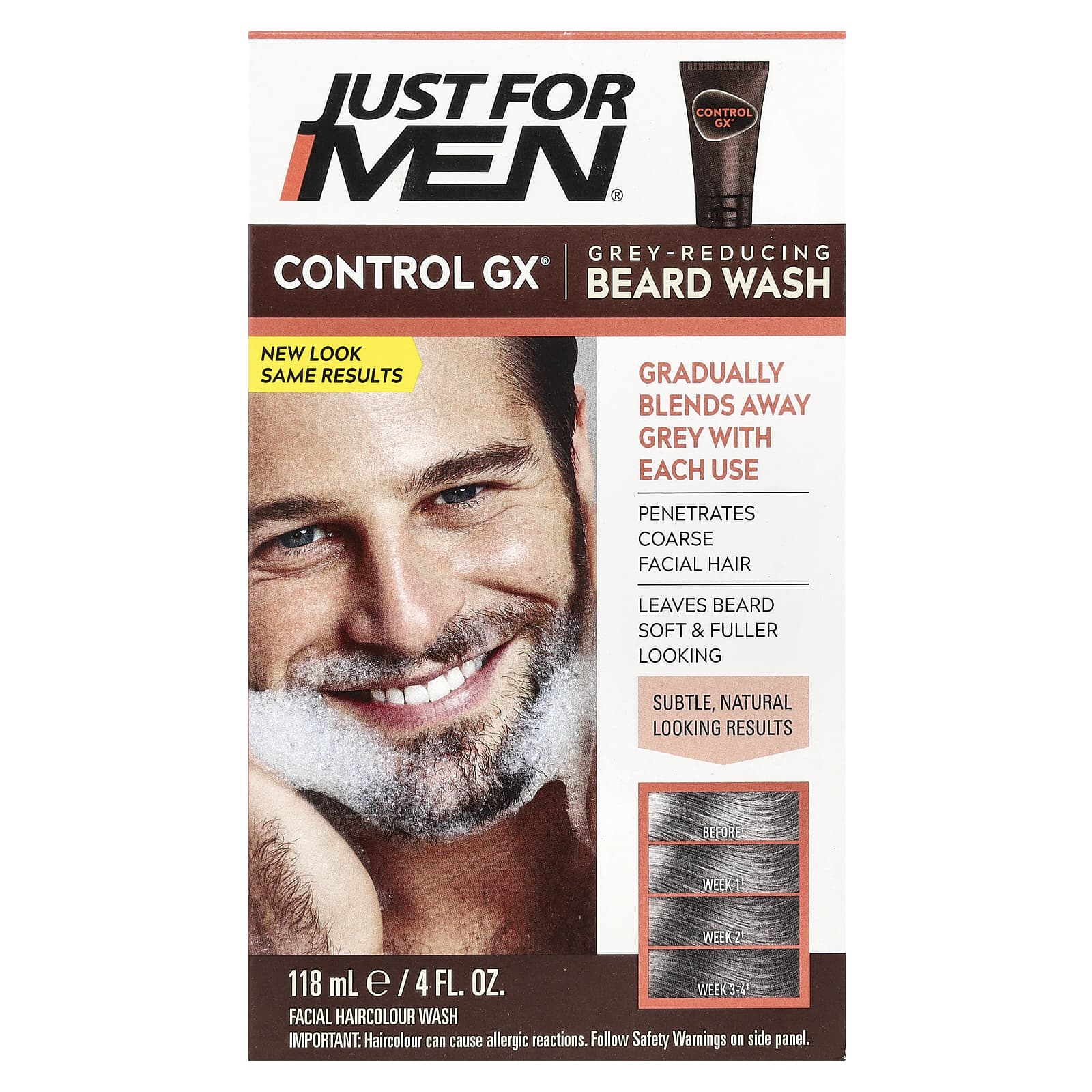 Just for Men Control GX Grey-Reducing Beard Wash, 4 fl oz - Image 2