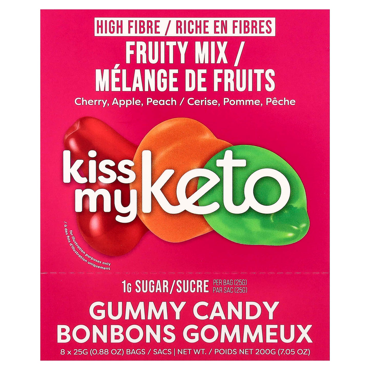Kiss My Keto, Gummy Candy, Fruity Mix, 8 Bags, 0.88 oz (25 g) Each - Image 1