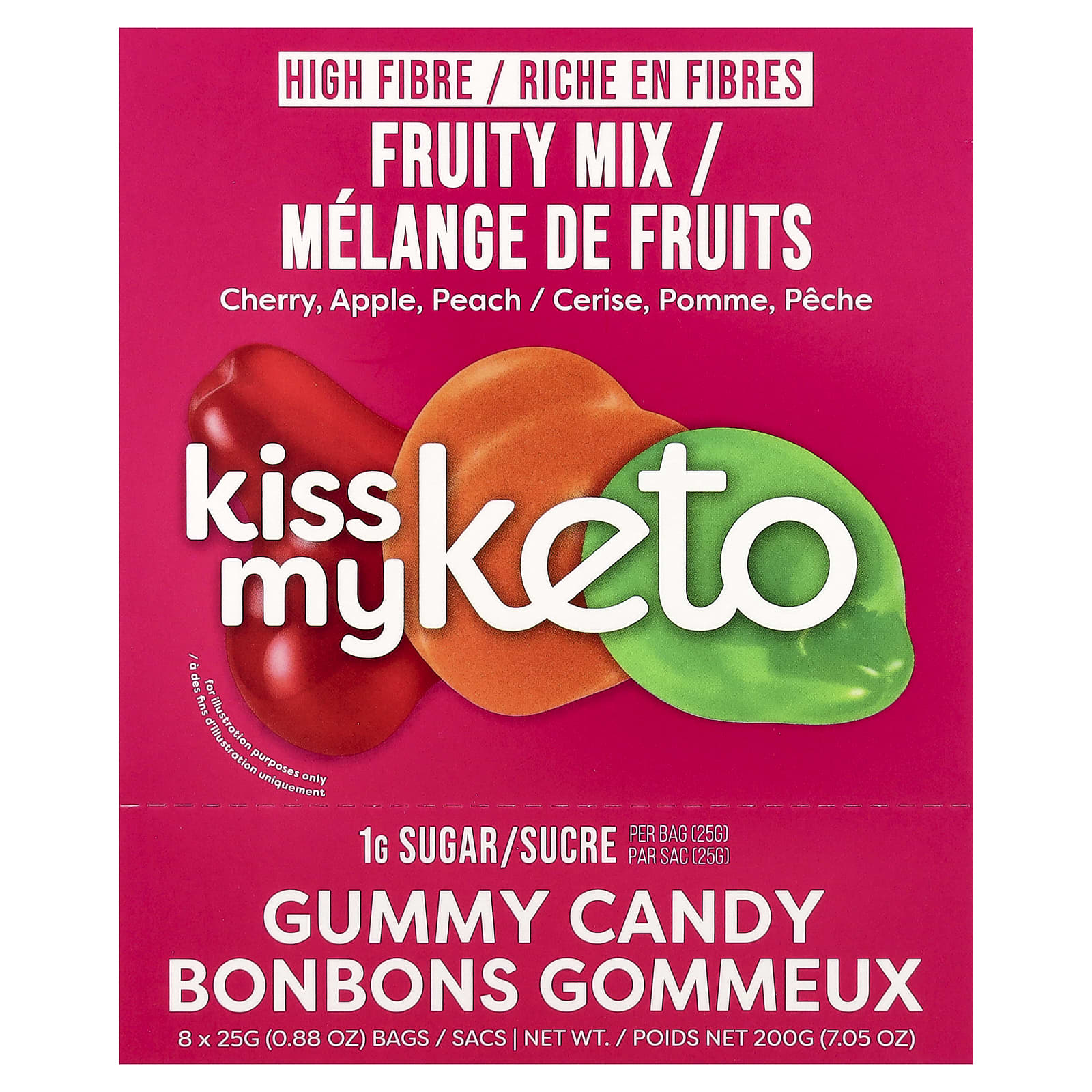 Kiss My Keto, Gummy Candy, Fruity Mix, 8 Bags, 0.88 oz (25 g) Each - Image 1
