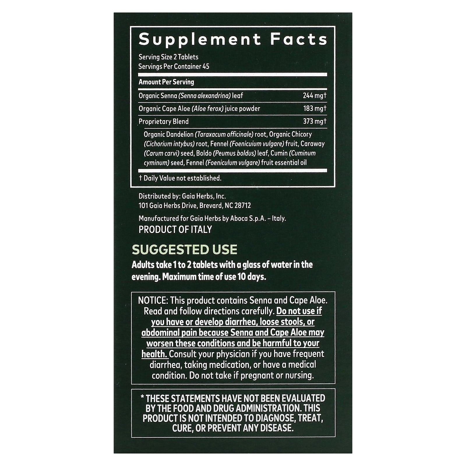Natural Laxative Relief with Gaia Herbs, 90 Tablets - Image 2