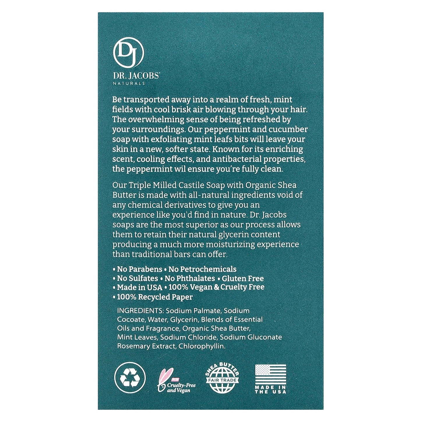 Minty Cucumber Loofah Soap Bar for Smooth Skin by Dr. Jacobs Naturals - Image 2