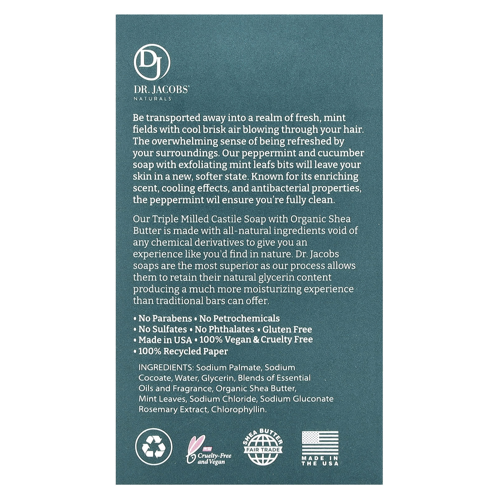 Minty Cucumber Loofah Soap Bar for Smooth Skin by Dr. Jacobs Naturals - Image 2