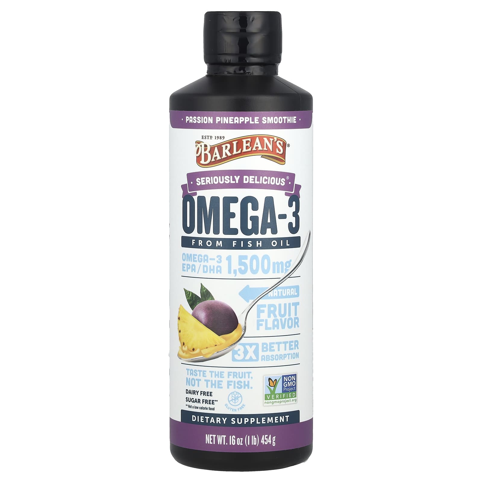 Barleans Omega-3 Fish Oil Supplement - Passion Pineapple Smoothie - Image 1