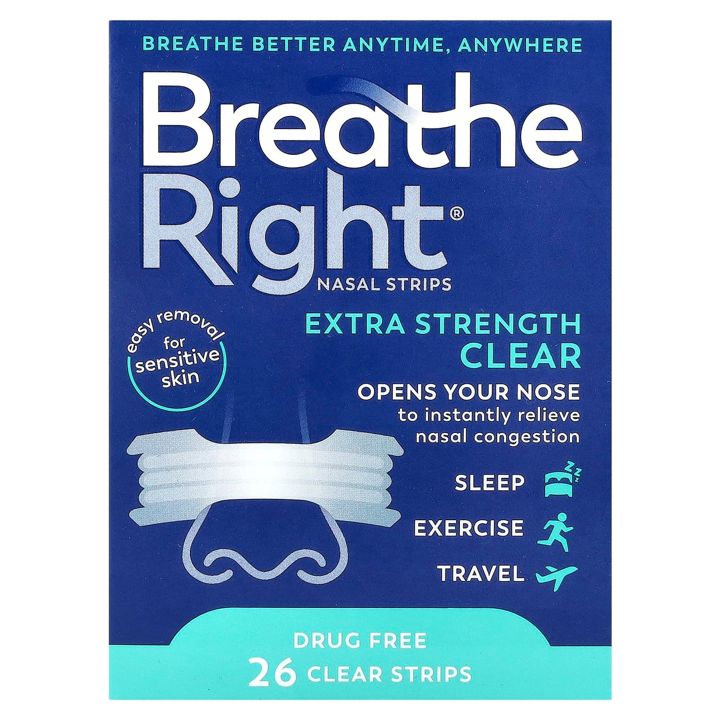 Relieve Nasal Congestion with Breathe Right Extra Strength Nasal Strips - Image 1
