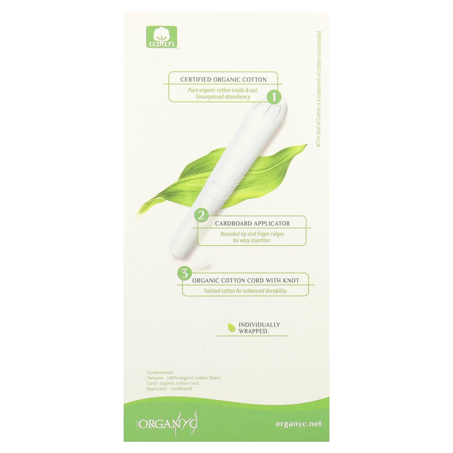 Organyc, Organic Tampons, Super, 14 Tampons - Image 2