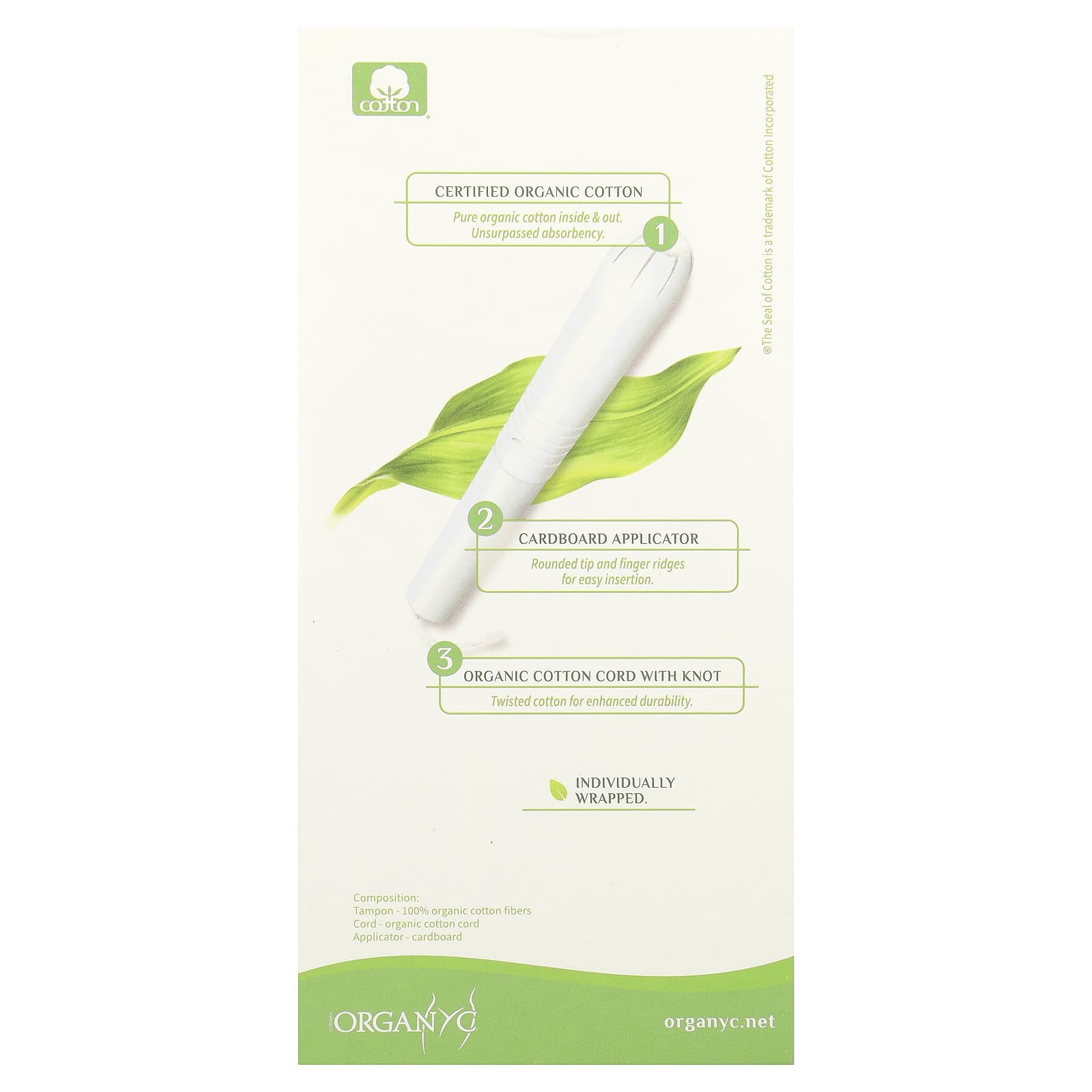 Organyc, Organic Tampons, Super, 14 Tampons - Image 2