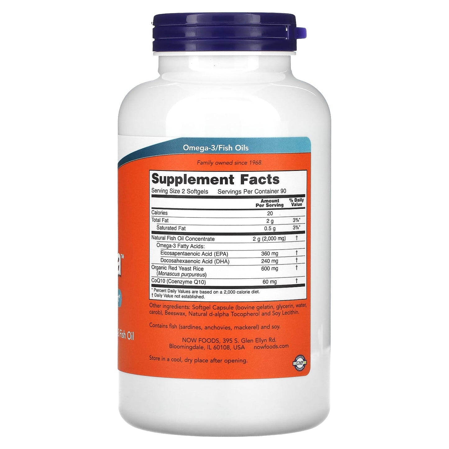 NOW Foods, Red Omega, Red Yeast Rice with CoQ10, 180 Softgels