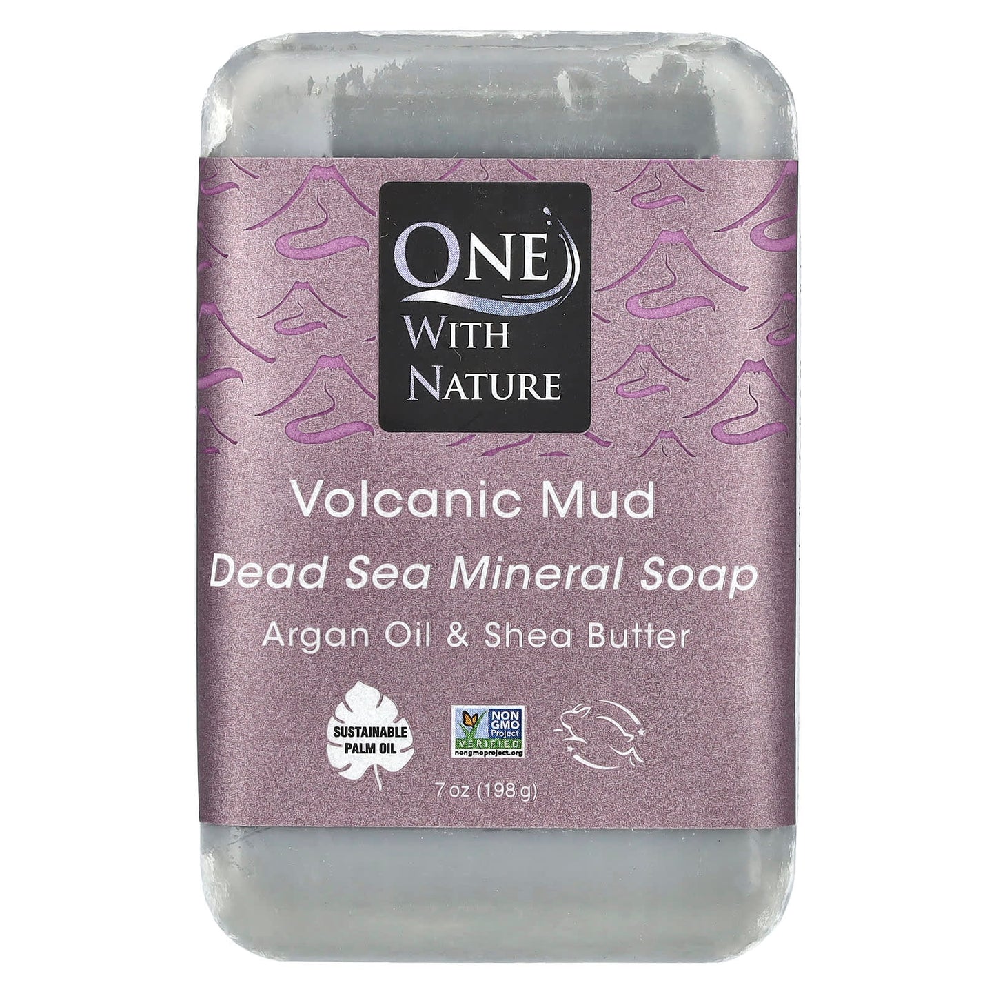 One with Nature, Dead Sea Mineral Bar Soap, Volcanic Mud, 7 oz (198 g) - Image 1