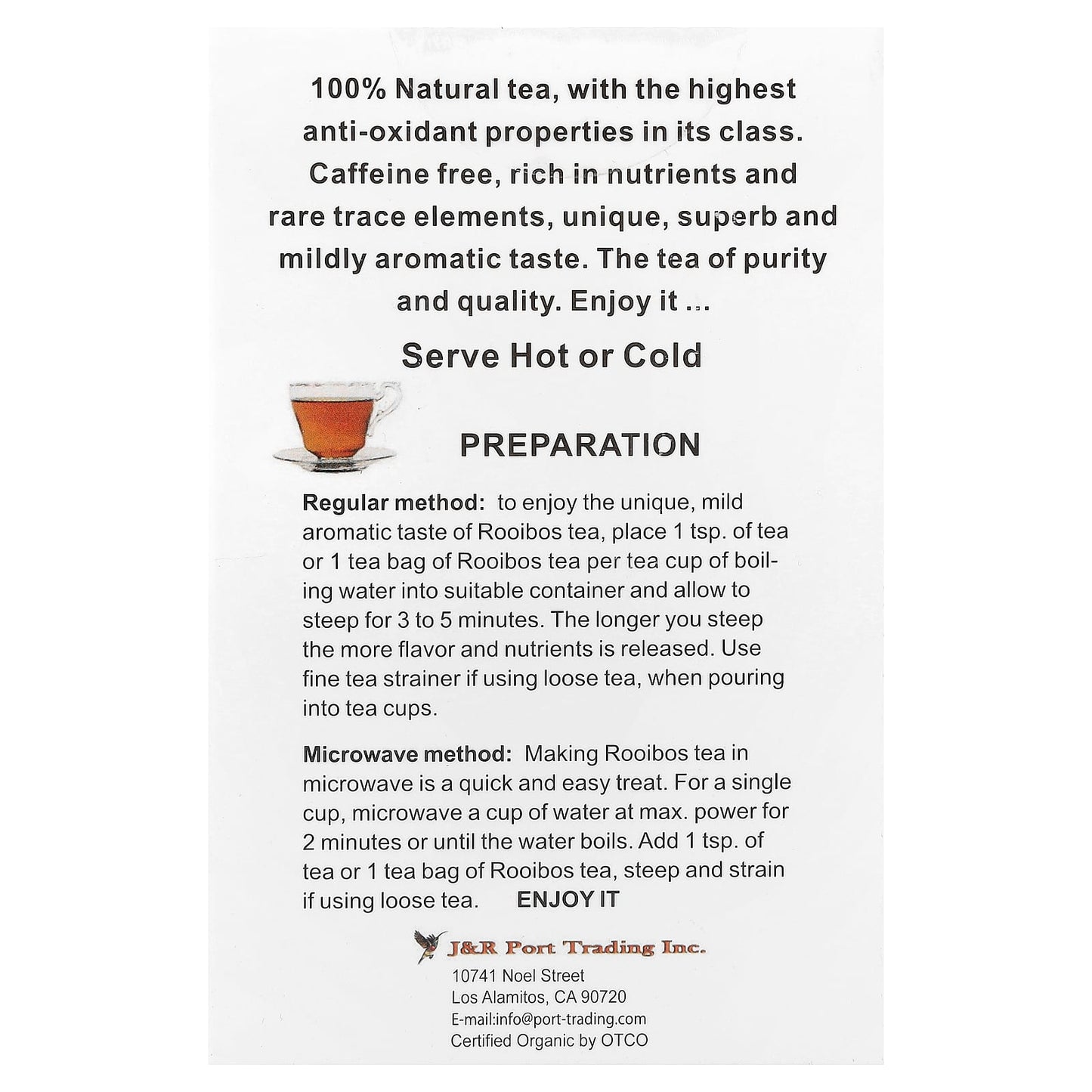 USDA Organic Rooibos Red Tea | Caffeine-Free | 100% Natural - Image 2