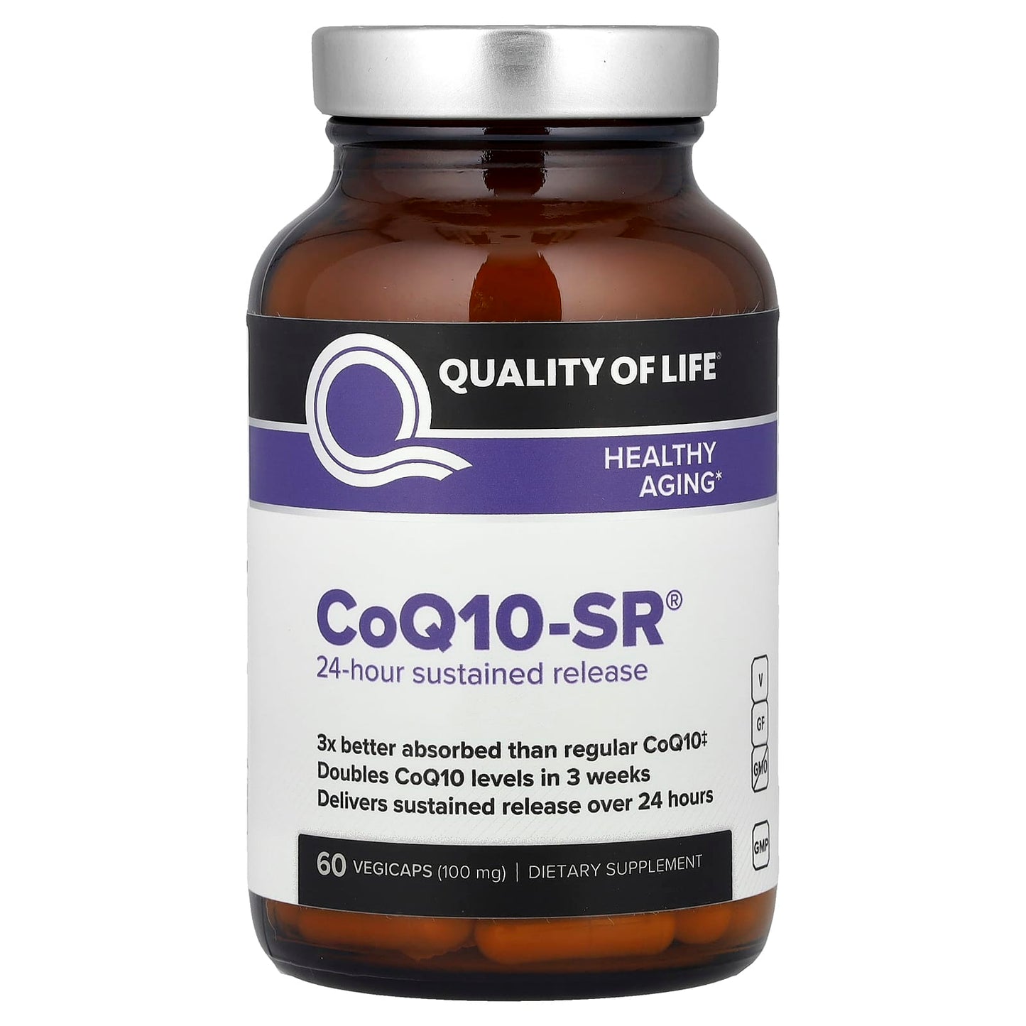 Quality of Life, CoQ10-SR®, 100 mg, 60 Vegicaps - Image 1