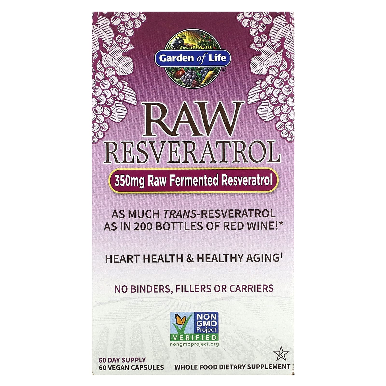 Garden of Life RAW Resveratrol 350mg for Anti-Aging, Heart Health - Image 1
