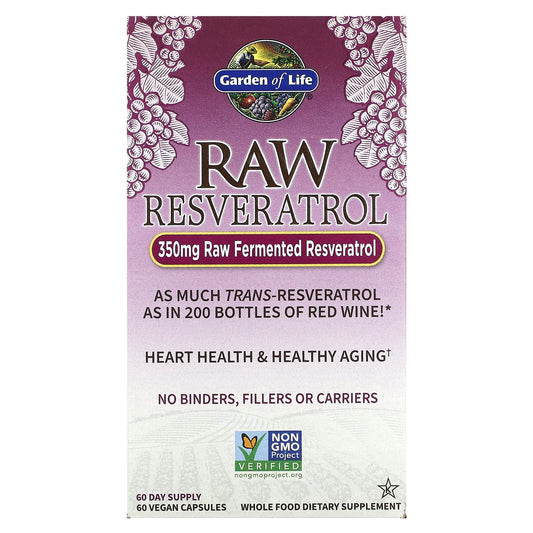 Garden of Life RAW Resveratrol 350mg for Anti-Aging, Heart Health - Image 1
