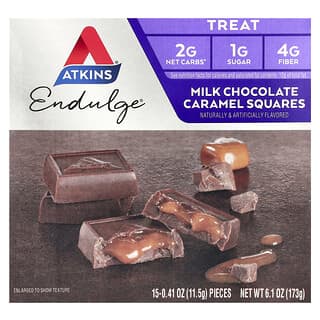 Low-Carb Milk Chocolate Caramel Squares by Atkins, 15 Pieces