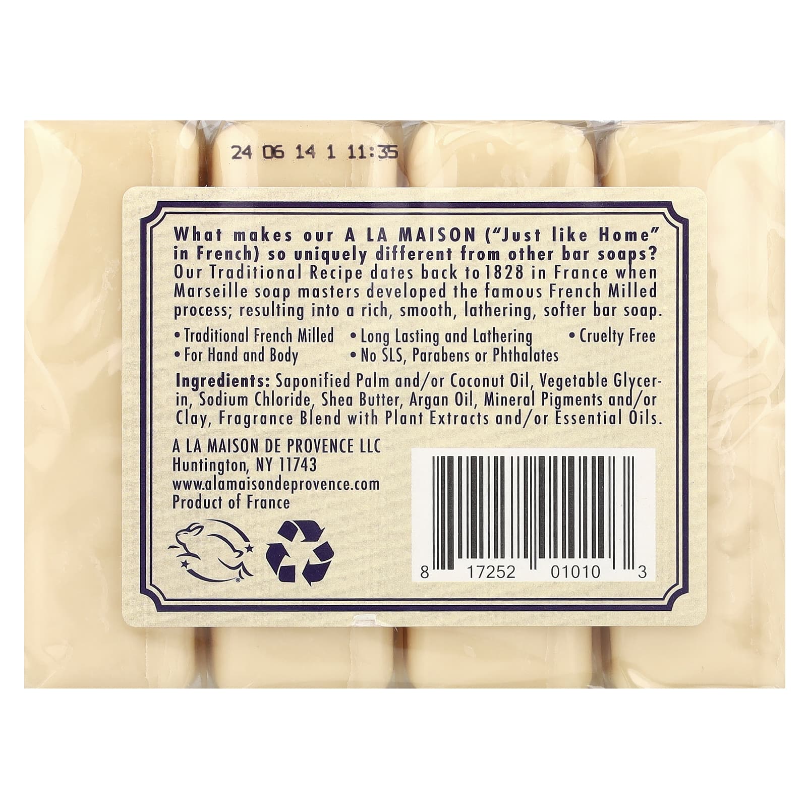 Lavender Bliss French Milled Soap - 4 Bars, 3.5 oz Each - Image 2
