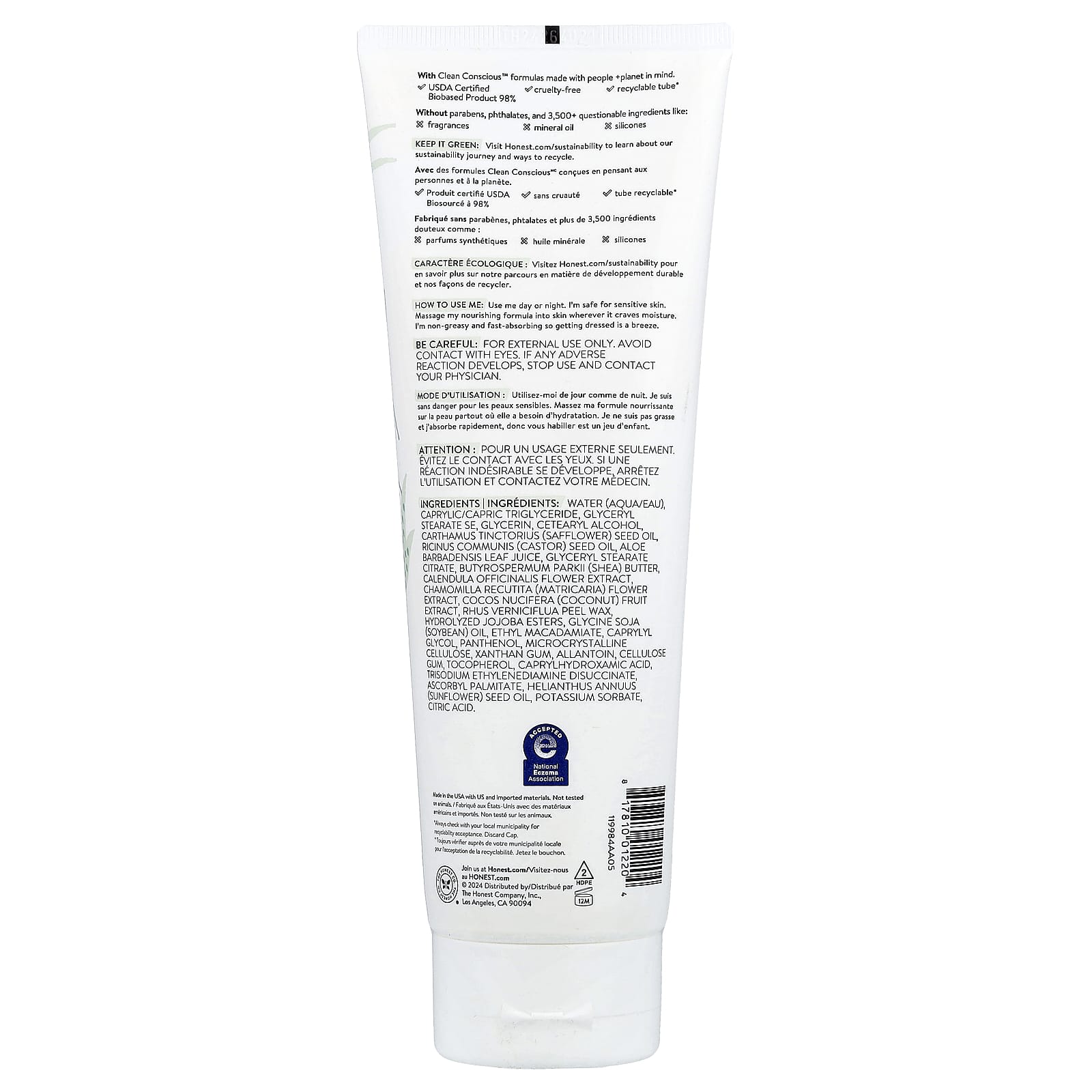 The Honest Company, Sensitive, Face + Body Lotion, Fragrance Free, 8.5 fl oz (250 ml) - Image 2